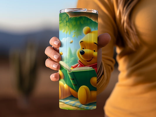Winnie The Pooh Reading Under a Tree with Bees Tumblers