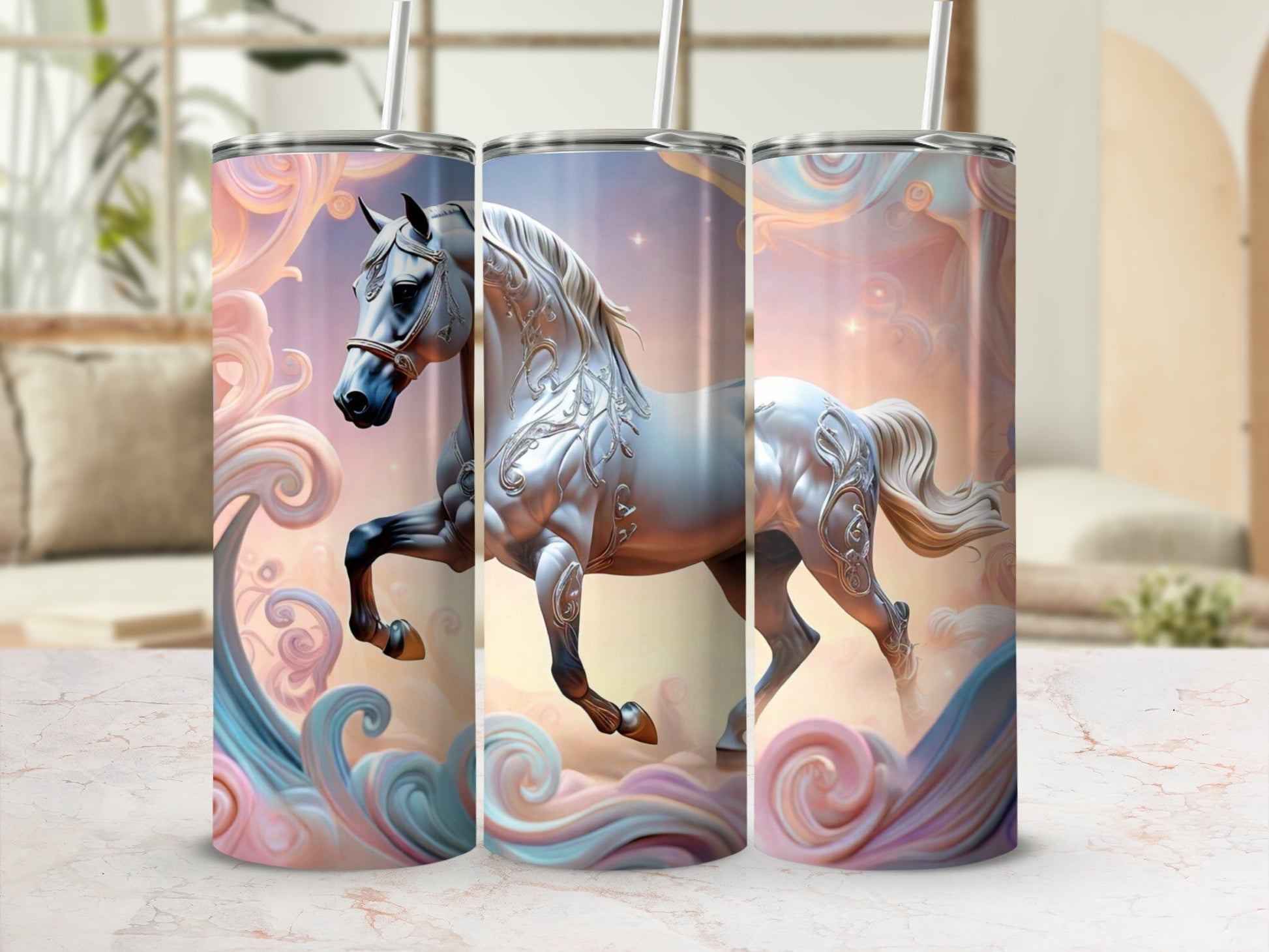 Majestic Horse with Intricate Details Tumbler
