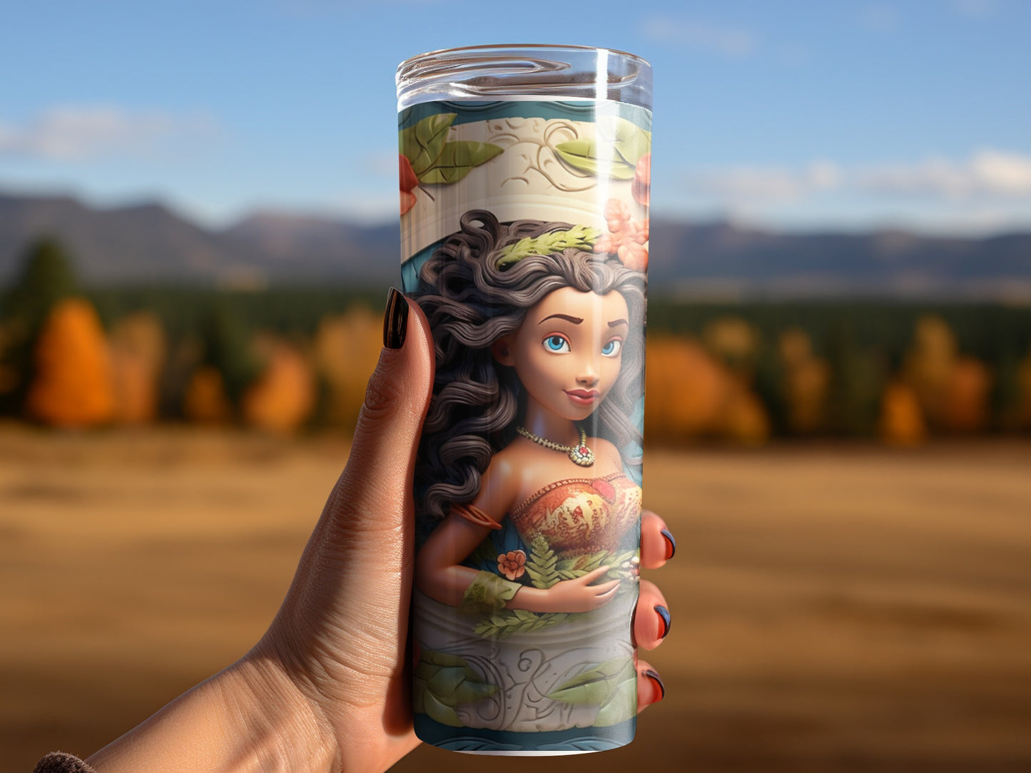 Stunning Tall Tumbler with Elegant Cartoon Design