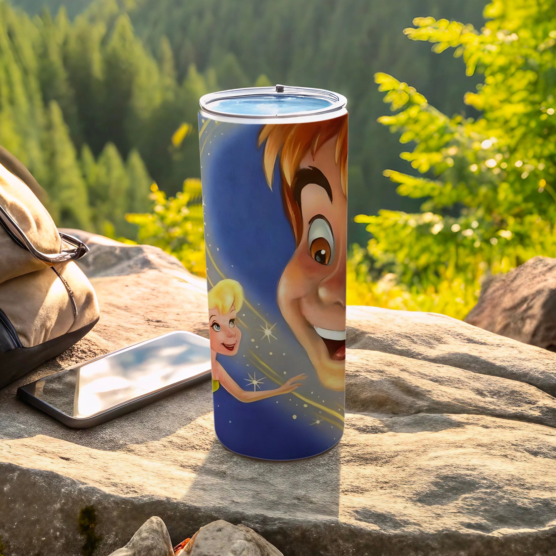 Enchanting Peter Pan and Tinker Bell Themed Tumbler