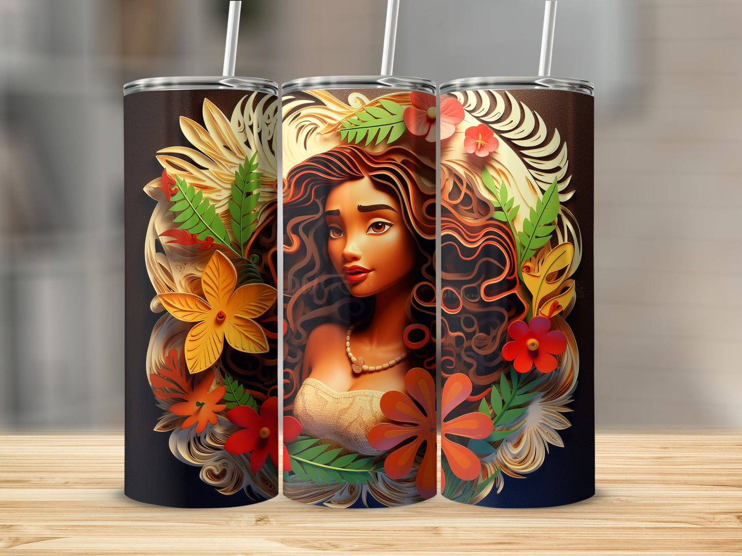 Boho Floral and Woman Art Print Insulated Tumbler