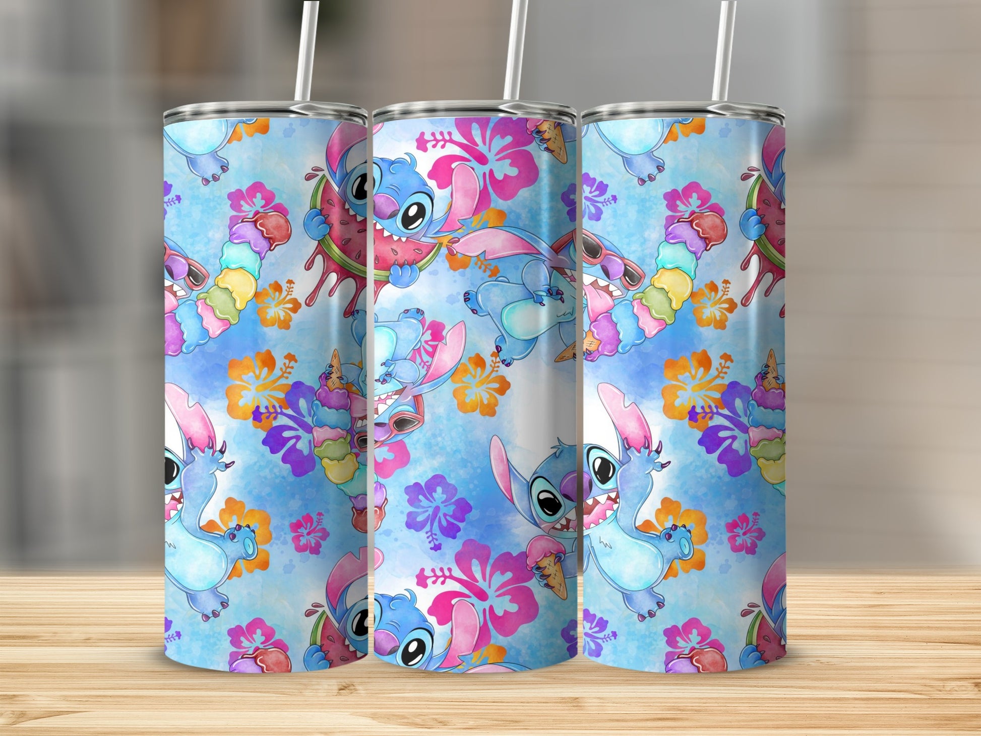Vibrant Cartoon Character Floral Pattern Tumbler Product