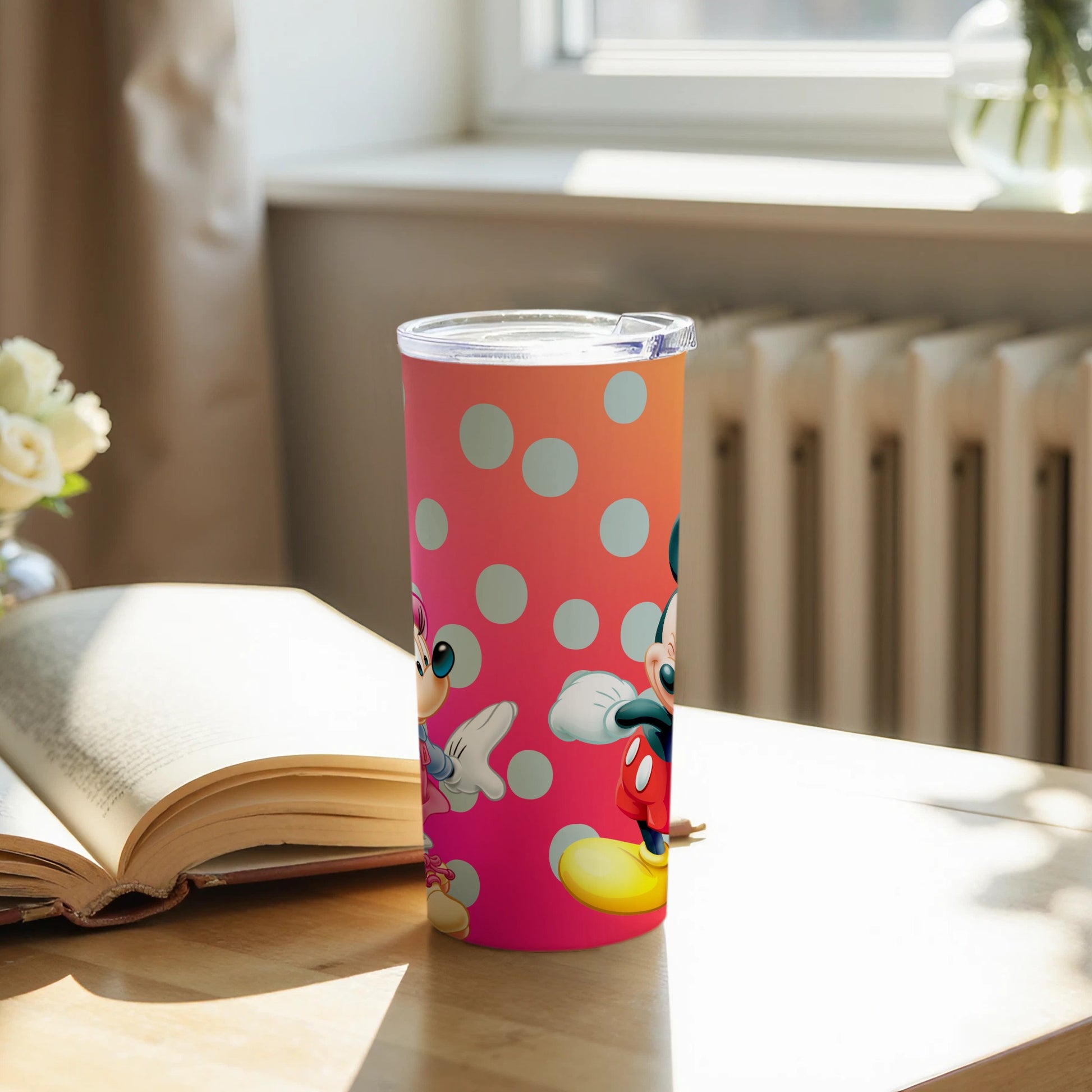 Fun Polka Dot Patterned Minnie and Mickey Tumbler