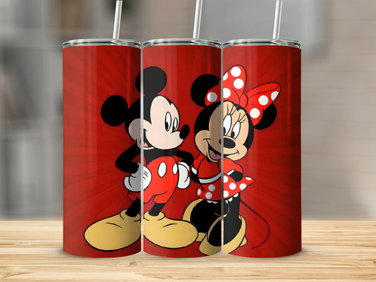 Mickey and Minnie Red Tumbler Matching Set