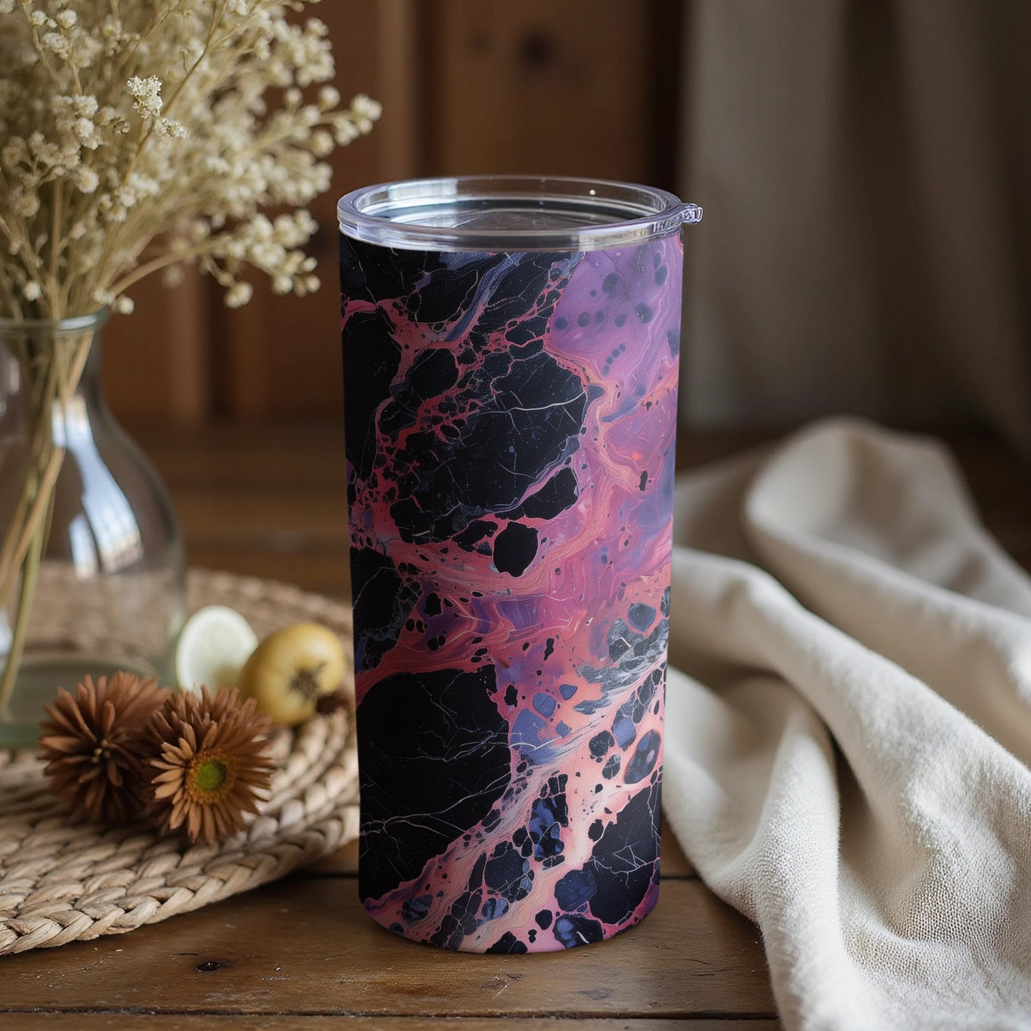 Abstract Marbled Design Travel Mug Artistic Product