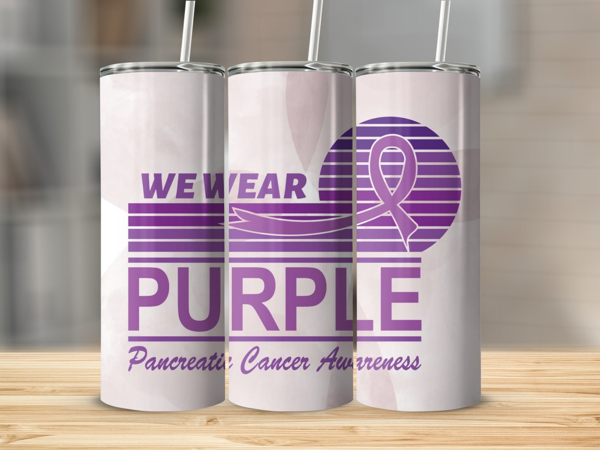 Pancreatic Cancer Awareness We Wear Purple tumbler