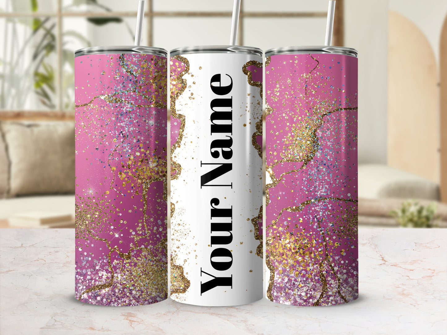 Personalized Glitter Tumbler Your Name Custom Cup