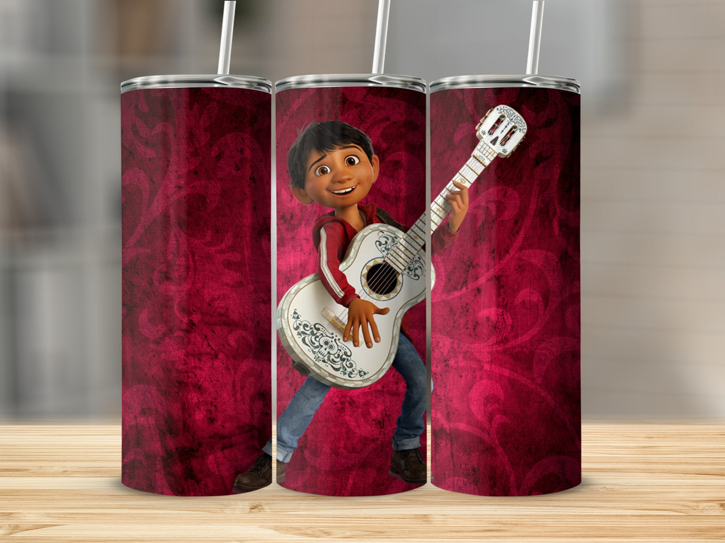 Vibrant Guitar Player Artwork Tumbler Travel Mug