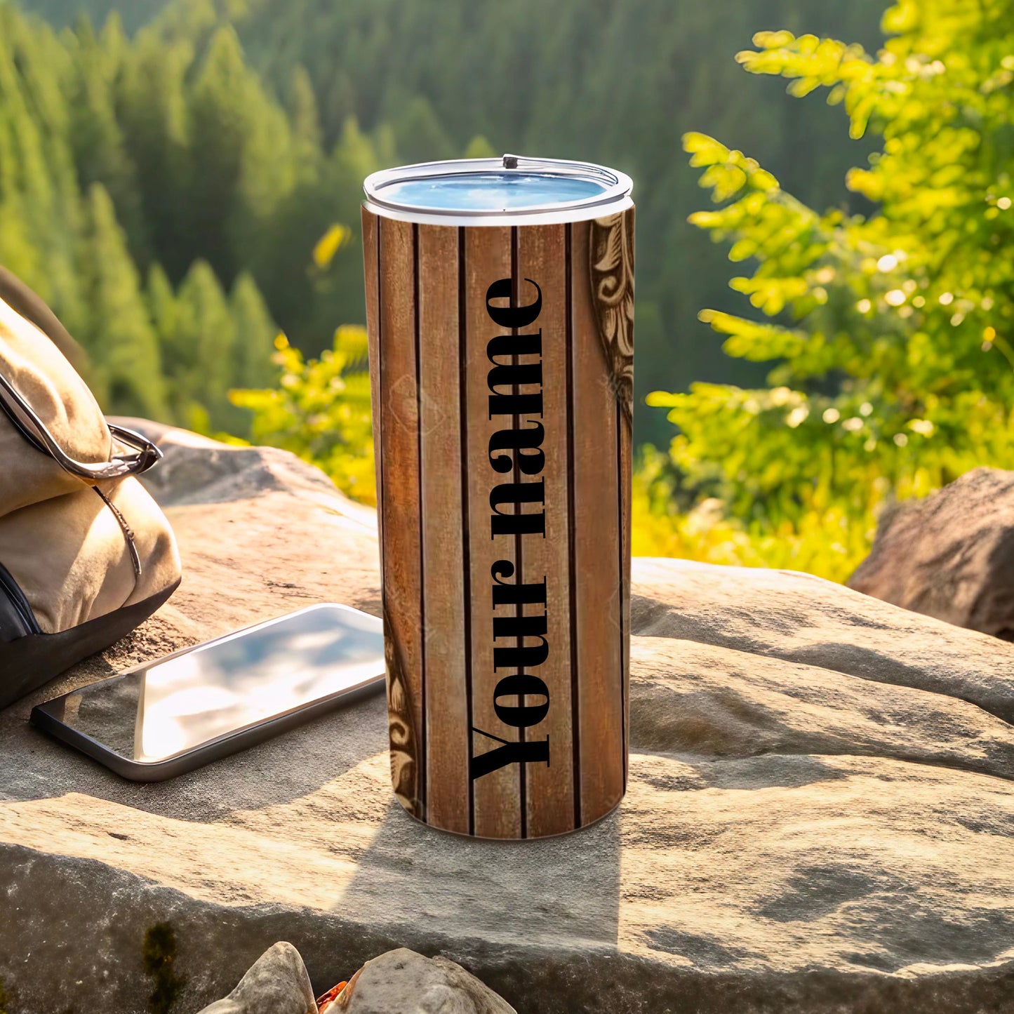 Personalized Wooden Design Your Name Tumbler