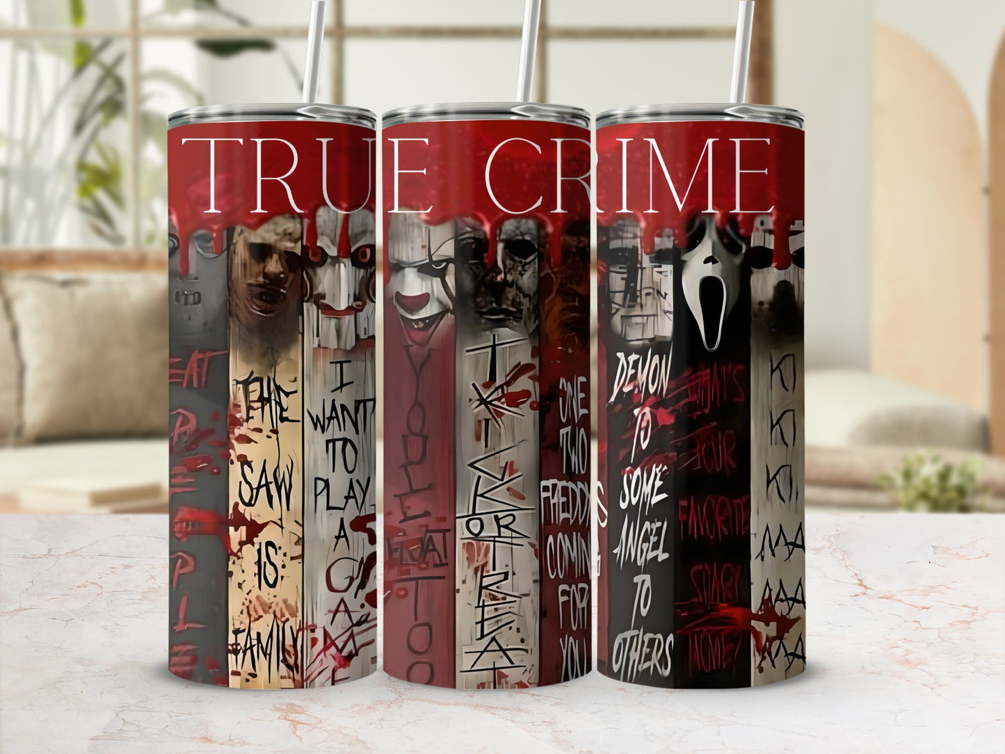 True Crime Horror Movie Themed Tumbler 20oz