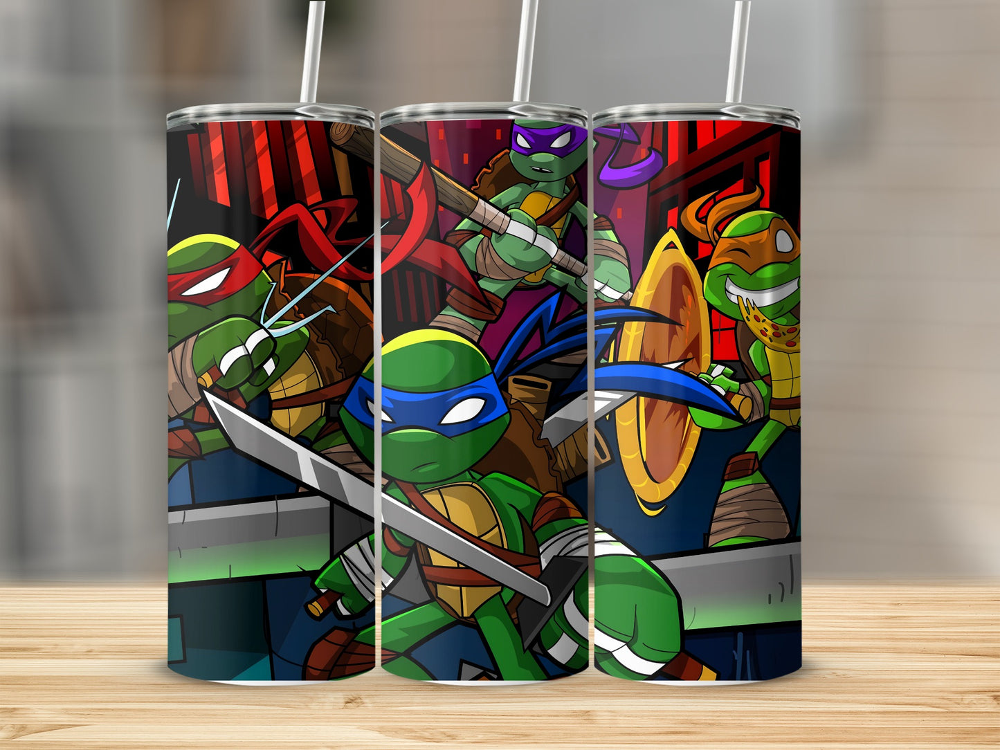 Colorful Ninja Turtle Clan Custom Printed Tumbler