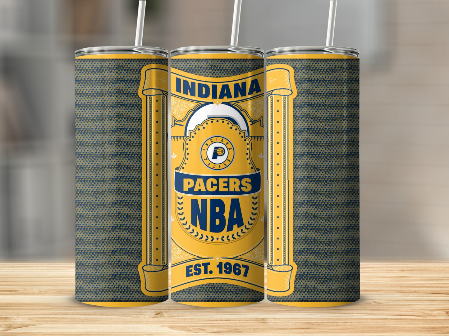 Indiana Pacers NBA Established 1967 Emblem Tumbler