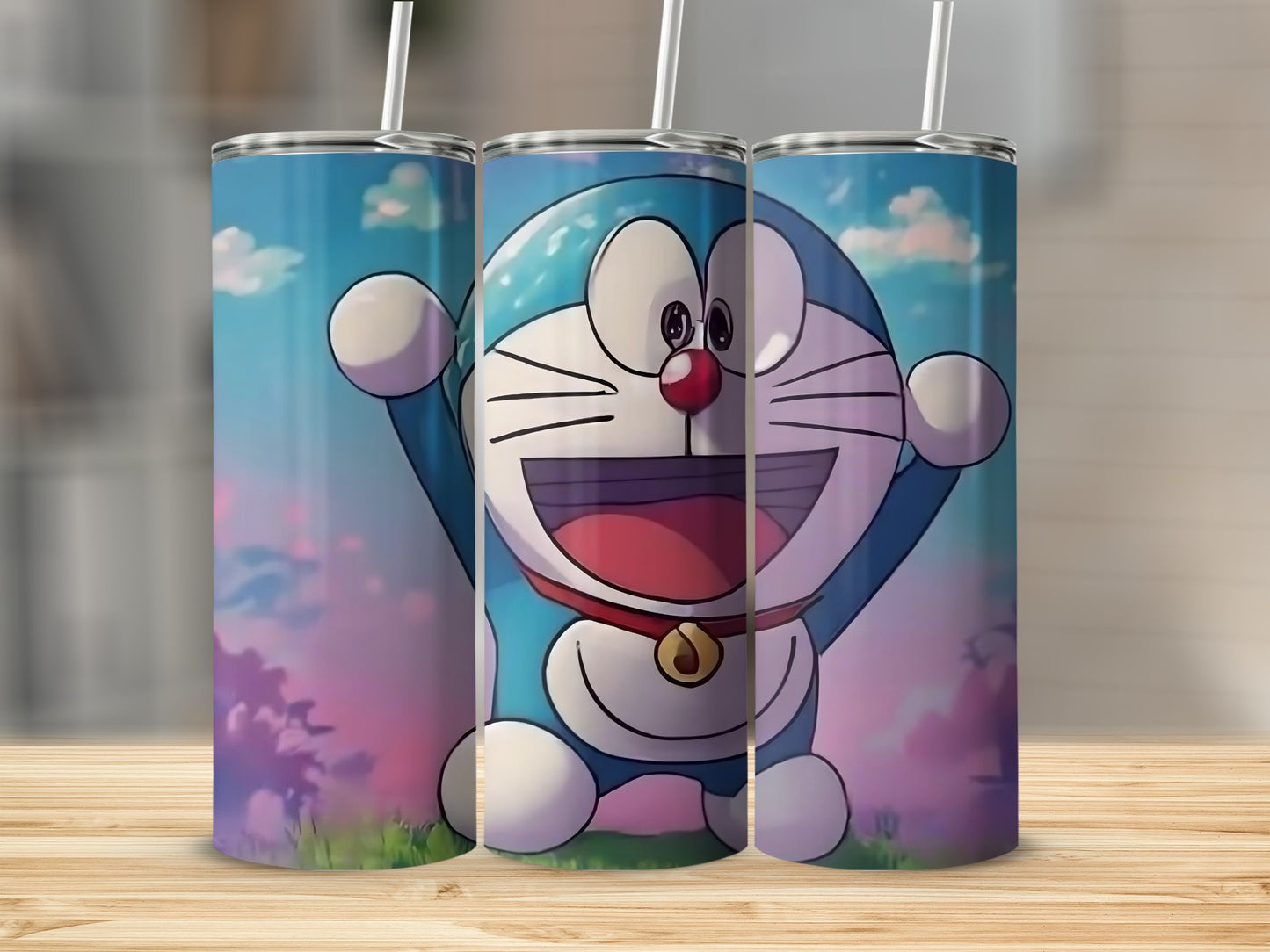 Cute Cartoon Character with Blue Background Tumbler