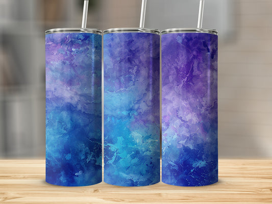 Abstract Purple and Blue Gradient Tumbler Design