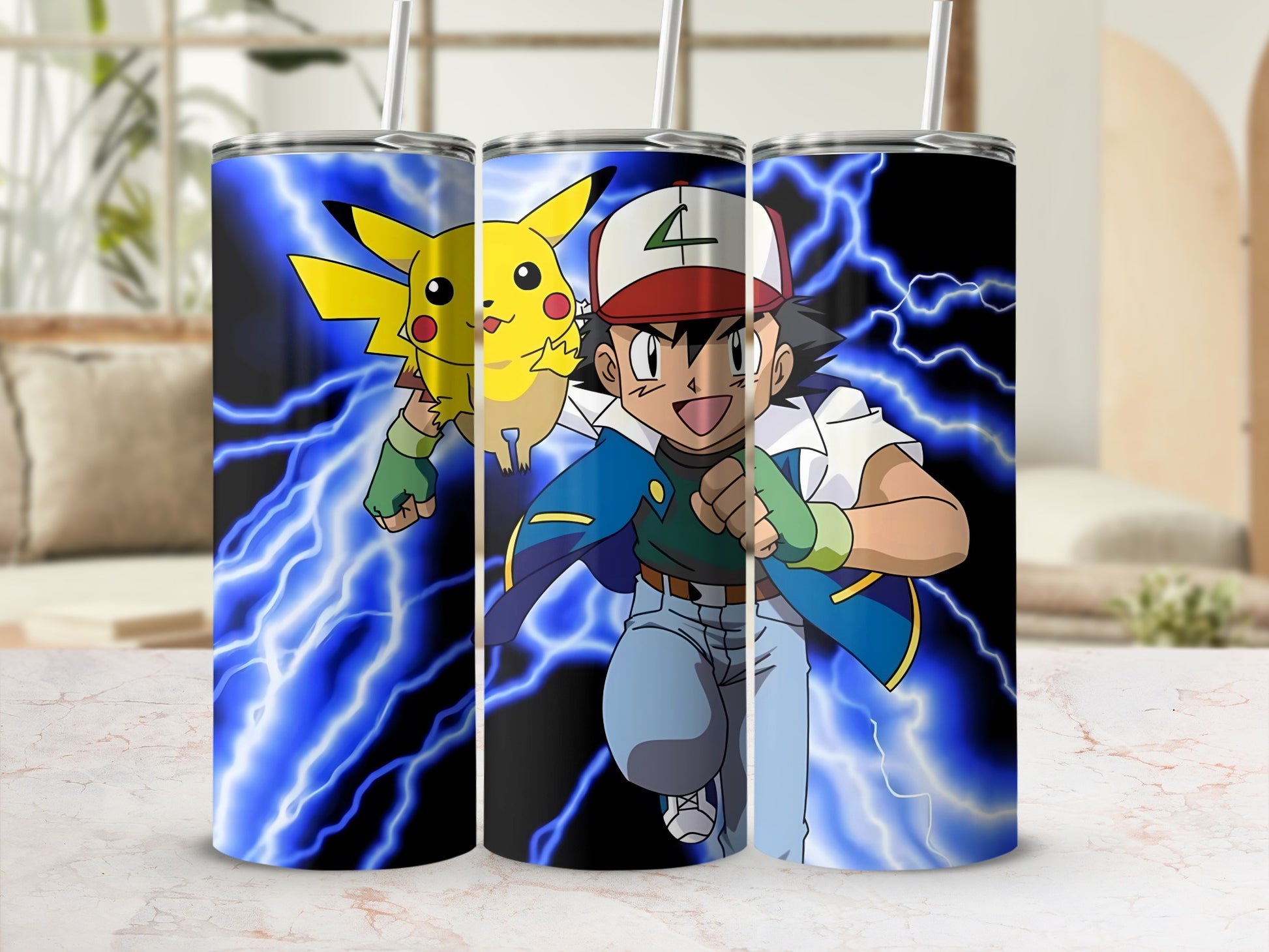 Ash and Pikachu Anime Design Tumbler Cup