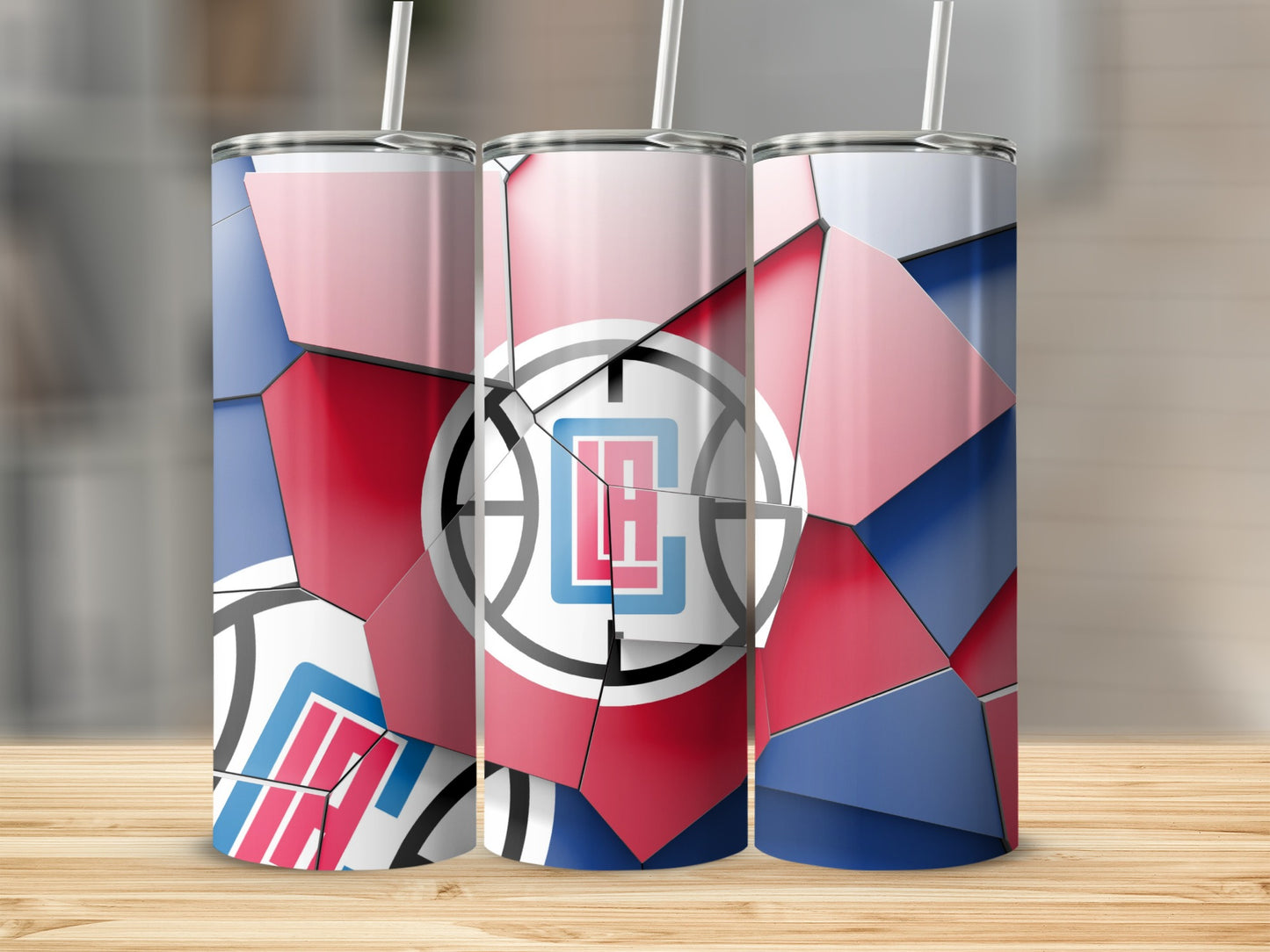 Cracking LA Clippers Logo Abstract Modern Art Tumblers