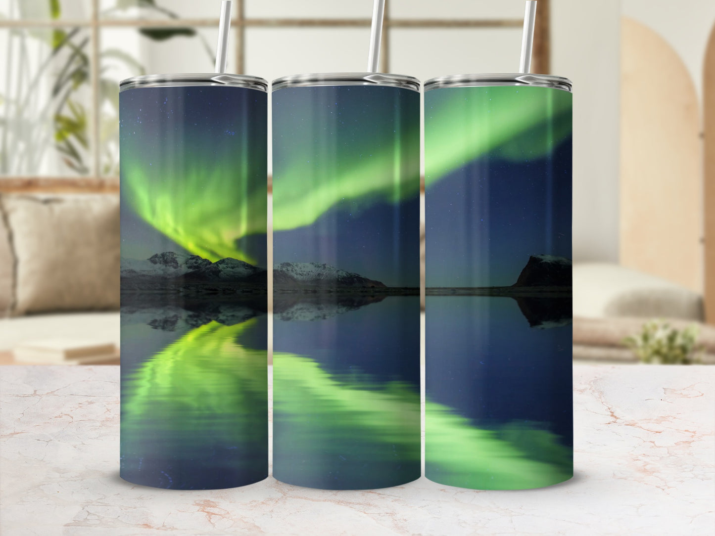 Aurora Borealis Northern Lights Insulated Tumbler