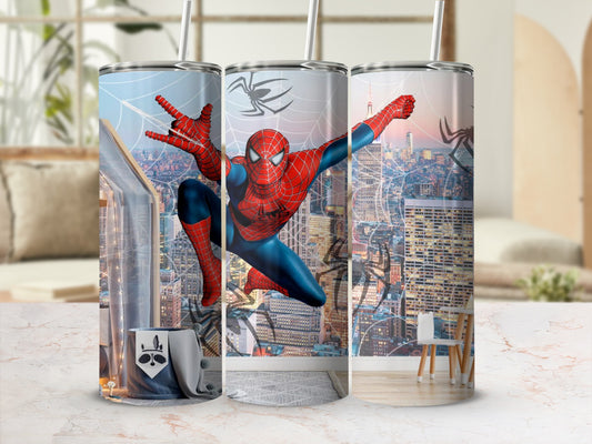 Spider-Man in Action Print Tumbler with Straw