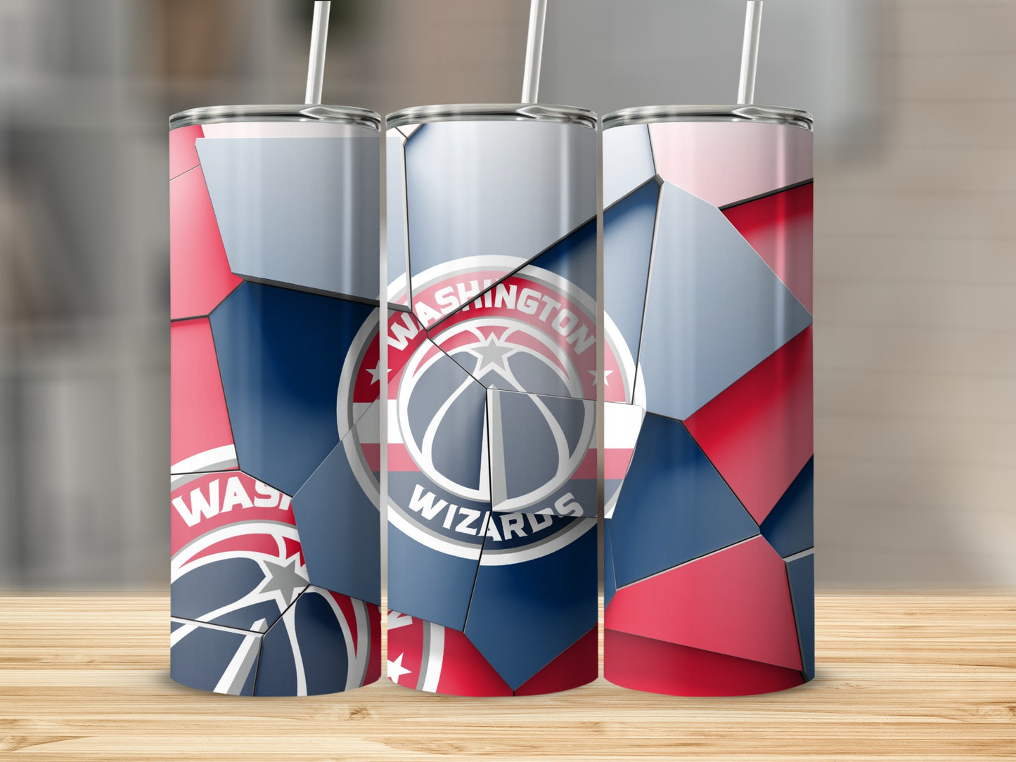 Washington Wizards Shattered Logo Geometric Design Tumblers