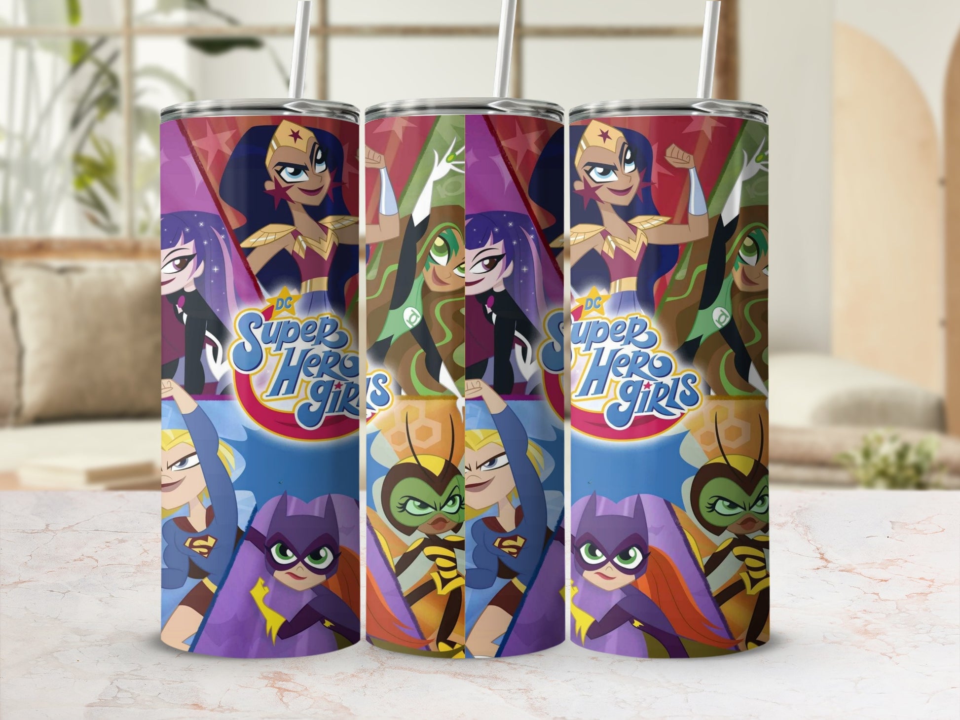 DC Super Hero Girls Colorful Tumbler with Straw
