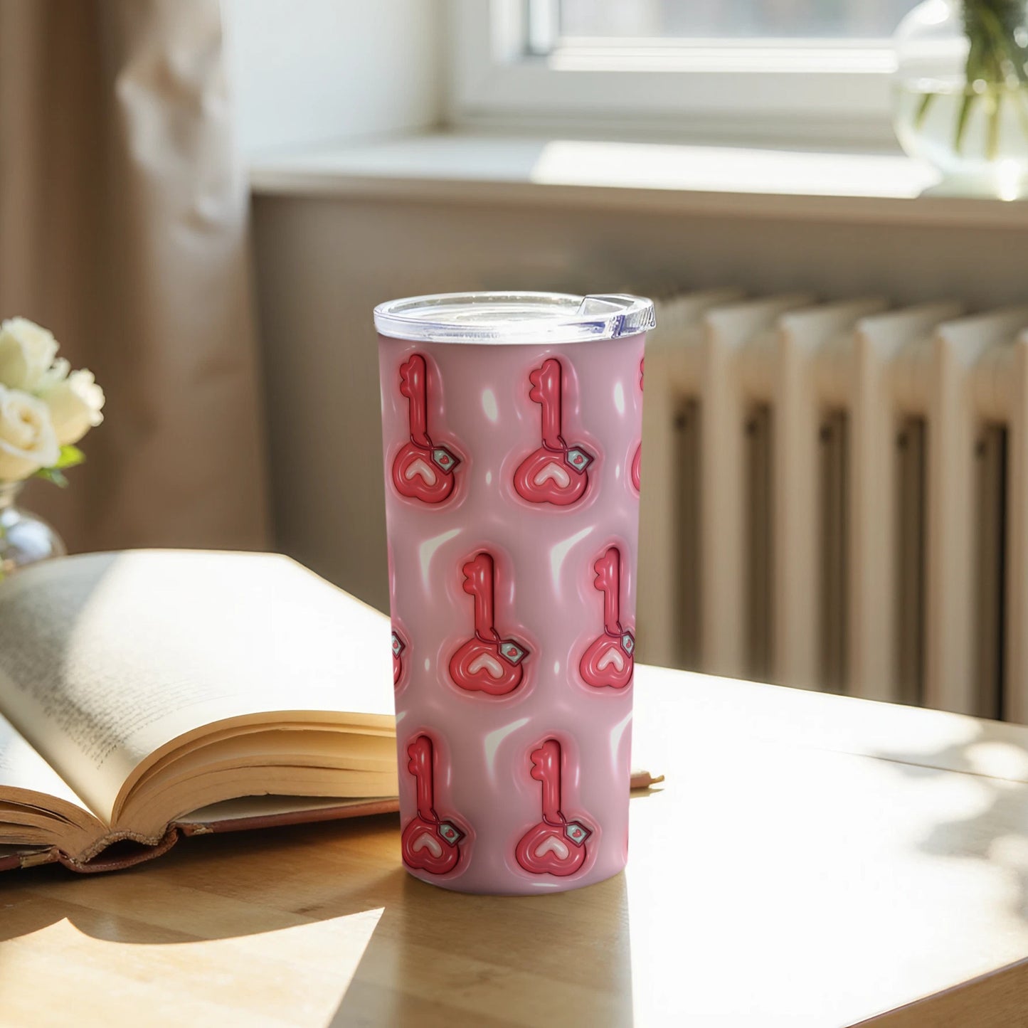 Vibrant keys pattern insulated liquid container