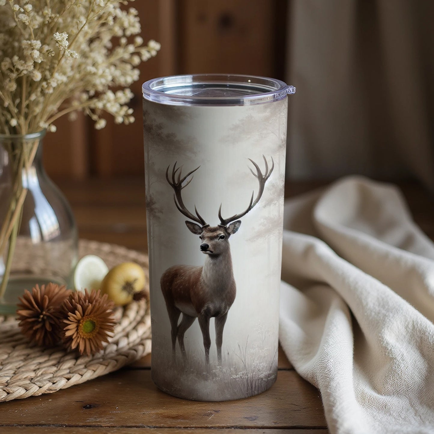 Majestic Stag Design Insulated Tumbler Cup