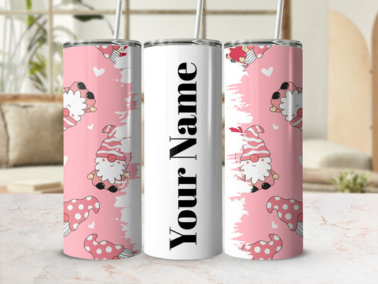 Personalized Cute Santa and Mushroom Design Tumbler