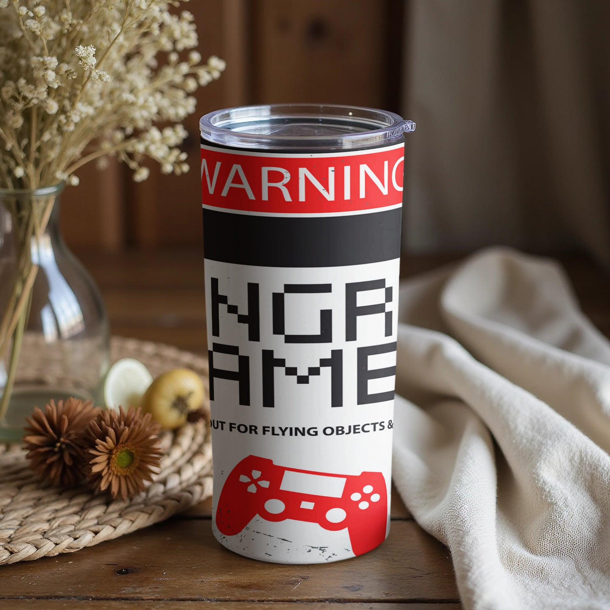 Funny Gamer Warning Tumbler for Hot and Cold Drinks