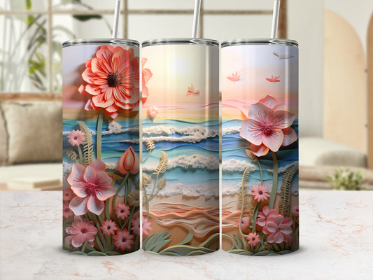 Tropical Beach Paper Cut Flowers Ocean Scene Tumbler product type
Tumbler
Beach
Ocean
Flowers
Floral
Tropical
Paper Cut
Art
Design
Sunset
Waves
Pink Flowers
Peach Flowers
Summer
Drinkware
Nature
Aesthetic
Unique
Gift
Outdoors