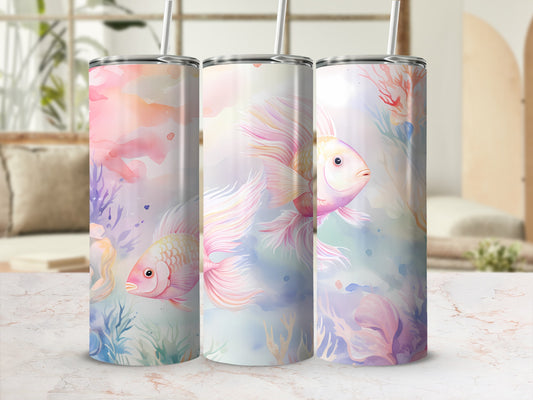 Watercolor Goldfish Coral Reef Ocean Life Tumbler product type
Tumbler, Goldfish, Watercolor, Aquatic Art, Ocean Life, Coral Reef, Sea Creatures, Fish Design, Pink Fish, Blue Ocean, Pastel Colors, Underwater Scene, Marine Art, Nature Inspired, Drinkware Gift, Animal Pattern, Aesthetic Tumbler, Unique Drinkware, Summer Vibes, Beautiful Fish
