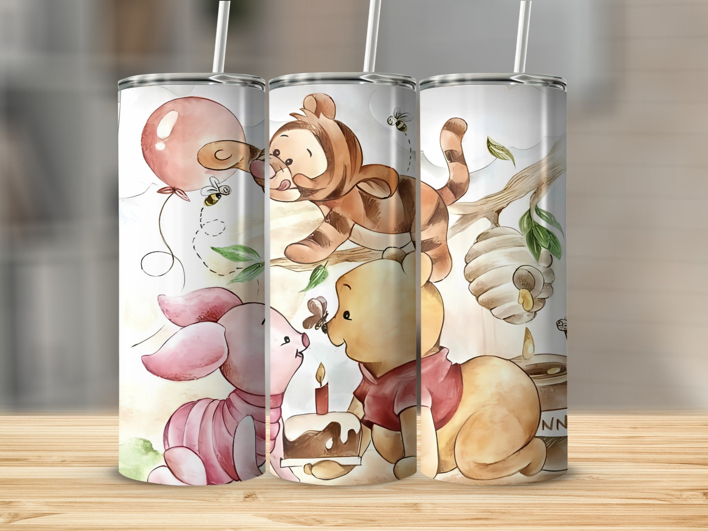 Pooh with Friends Birthday Cake and Honey Tumblers