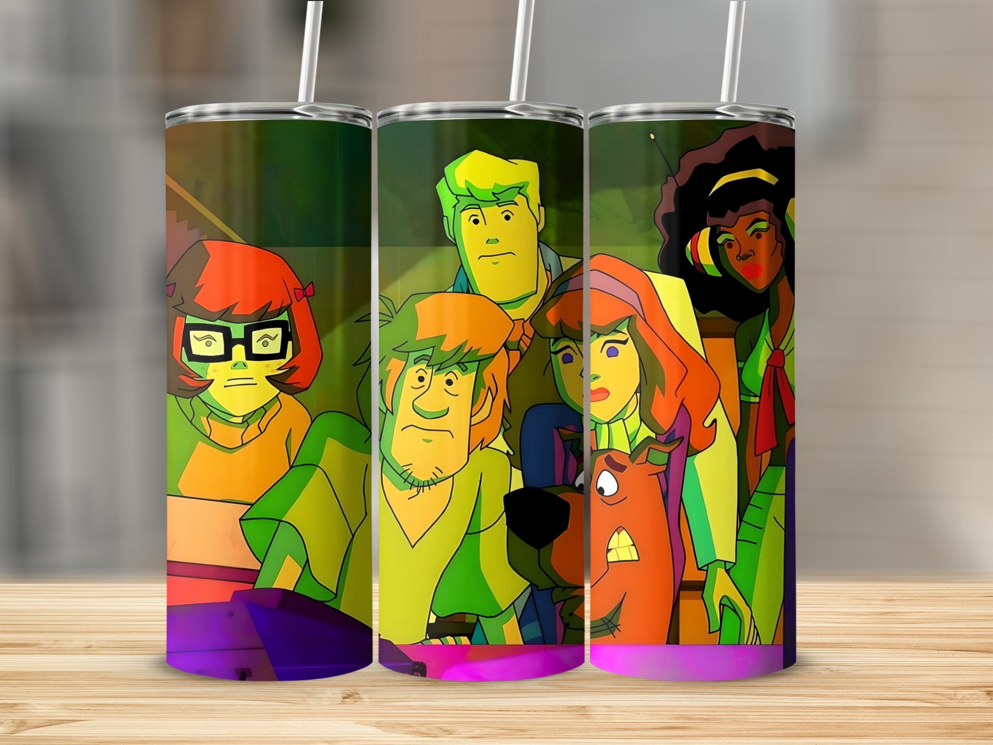 Scooby-Doo characters in a brightly colored, stylized illustration.