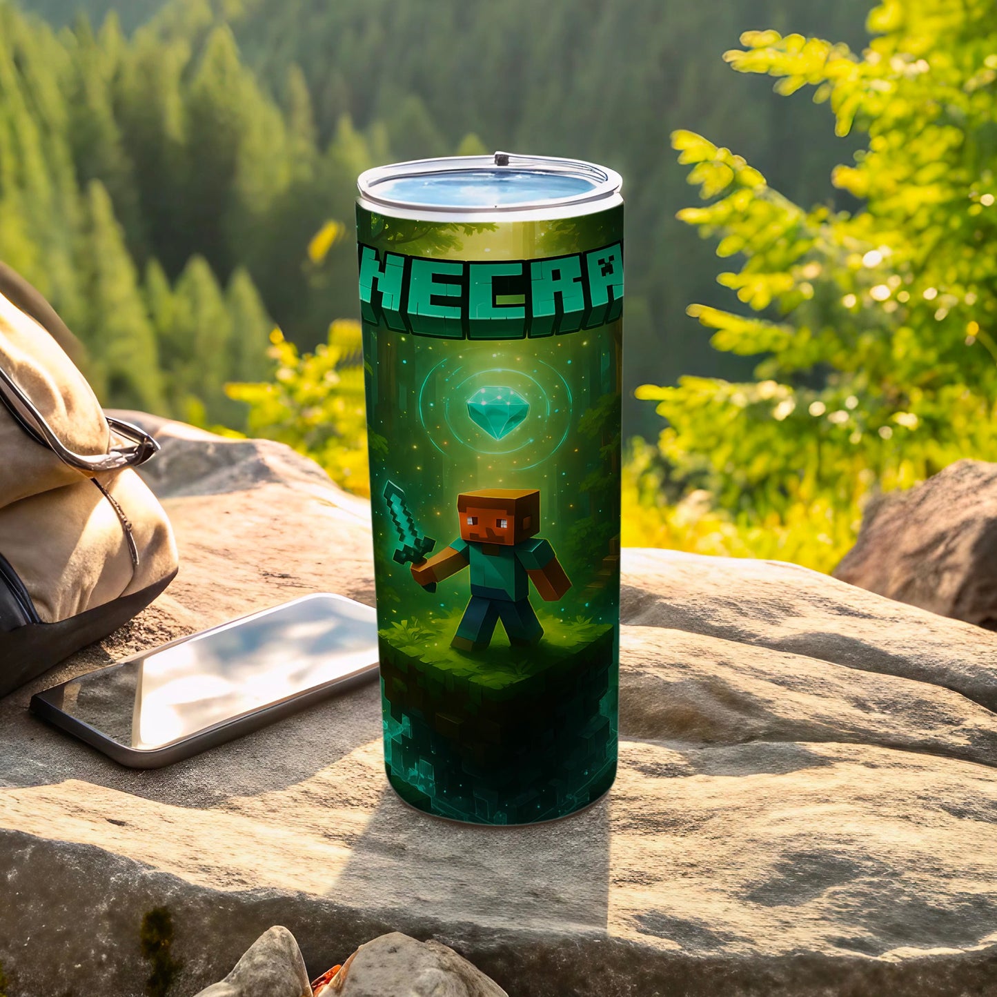 Classic Green Adventure Gaming Tumbler with Lid