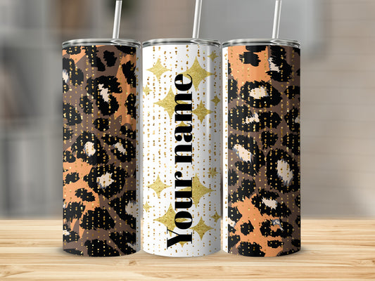 Personalized Leopard Print Stainless Steel Tumbler