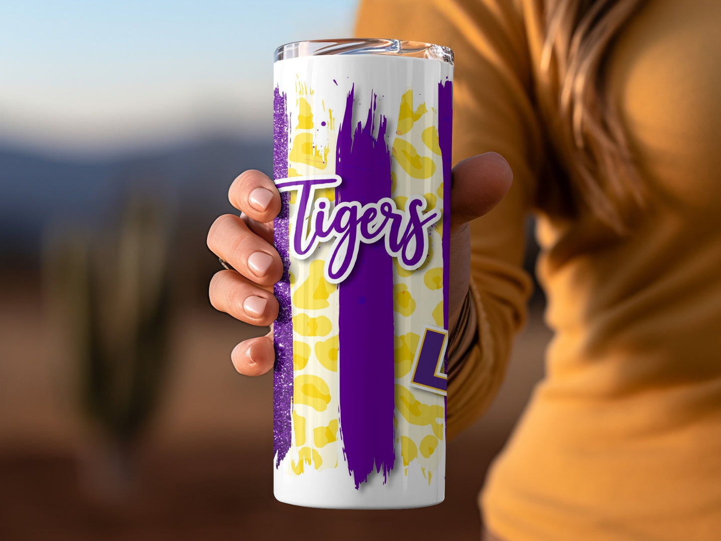 LSU Tigers Purple Yellow Design Art Image Tumblers