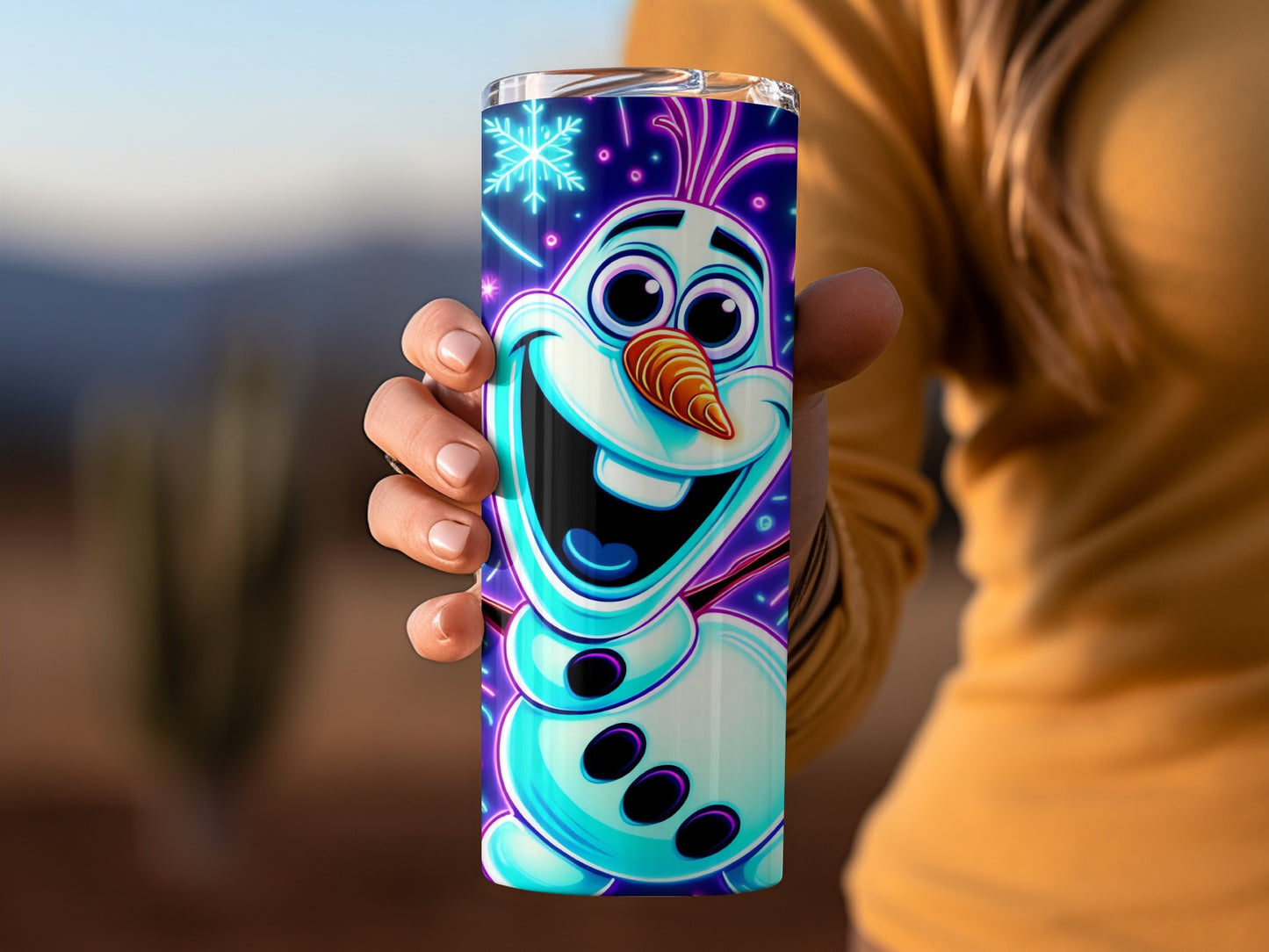 Olaf Vibrant Snowman Design Stainless Steel Tumblr