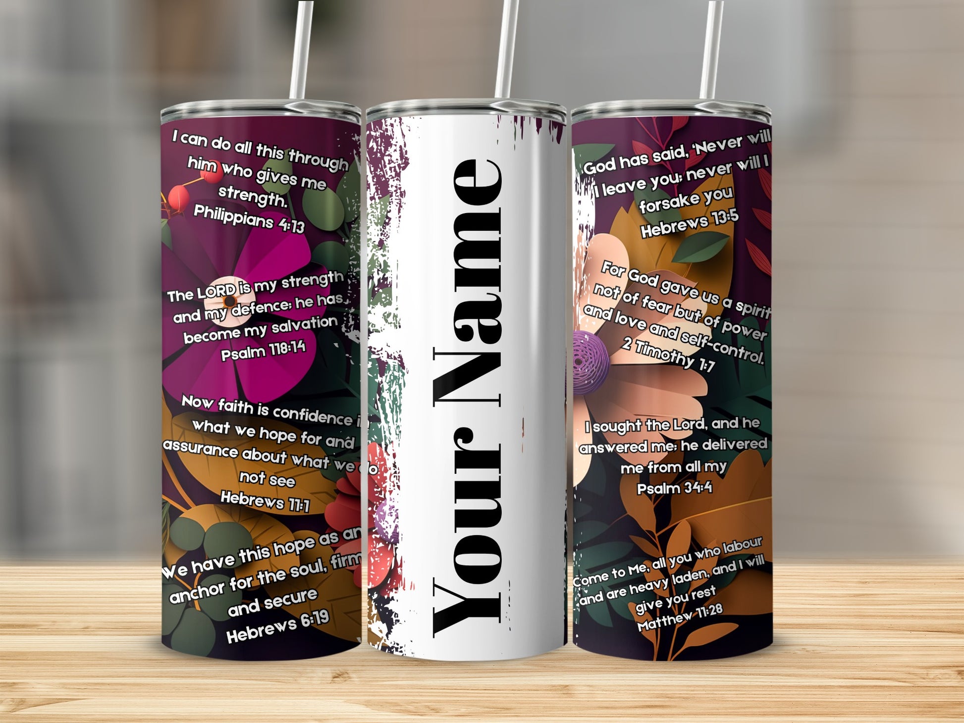 Personalized Bible Verses Christian Tumbler Cup