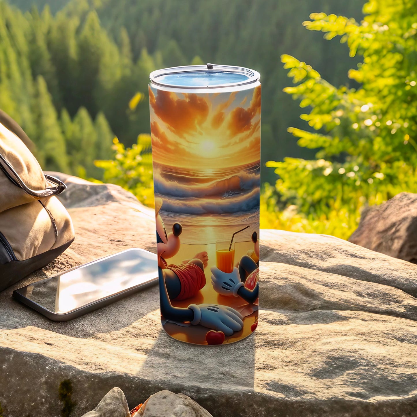 Mickey Beach Sunset Design Insulated Beverage Tumbler