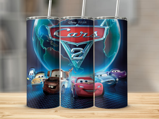 Disney Pixar Cars 2 Design Tall Tumbler Cup