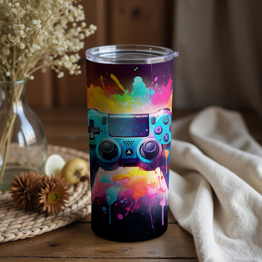Colorful Splash Game Controller Design Tumbler Cup
