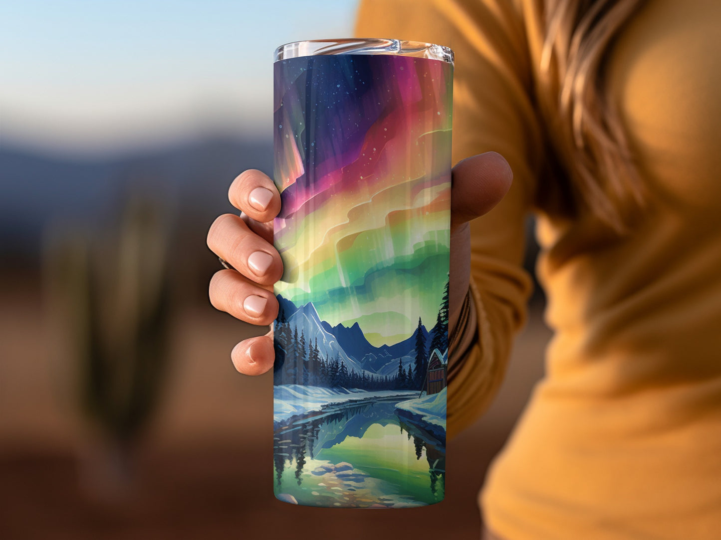 Northern Lights Scenic Design Insulated Tumbler Product
