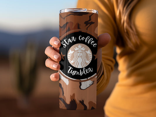 Stylish Camouflage Star Coffee Tumbler for Coffee Lovers