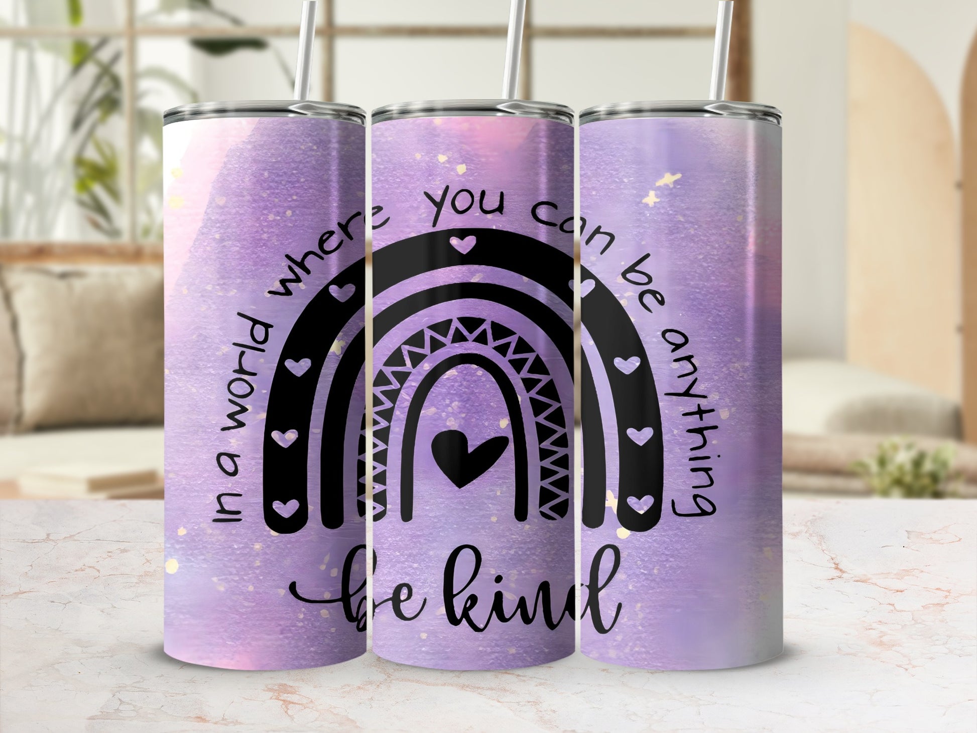 In a World Be Anything Be Kind Tumbler Flask Cup