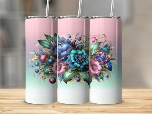 Vibrant Floral Design Pink Blue Teal Gradient product type
