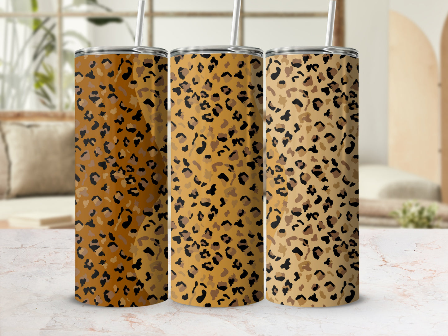Leopard Print Pattern Stainless Steel Slim Tumbler