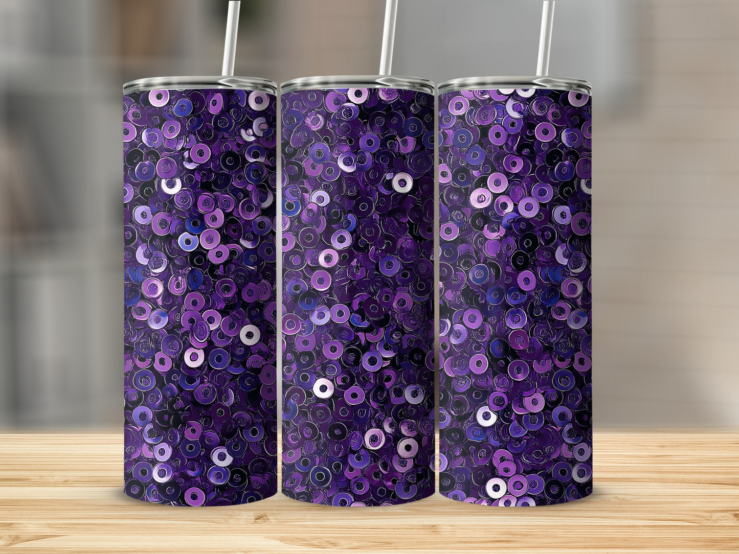 Dazzling Purple Donut Pattern Aesthetic Design Tumblers