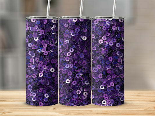 Dazzling Purple Donut Pattern Aesthetic Design Tumblers