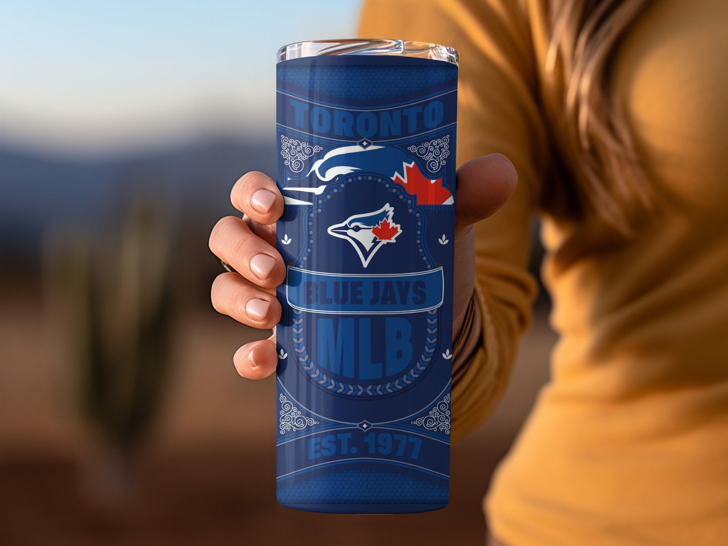 Toronto Blue Jays MLB EST 1977 Label Design Tumbler