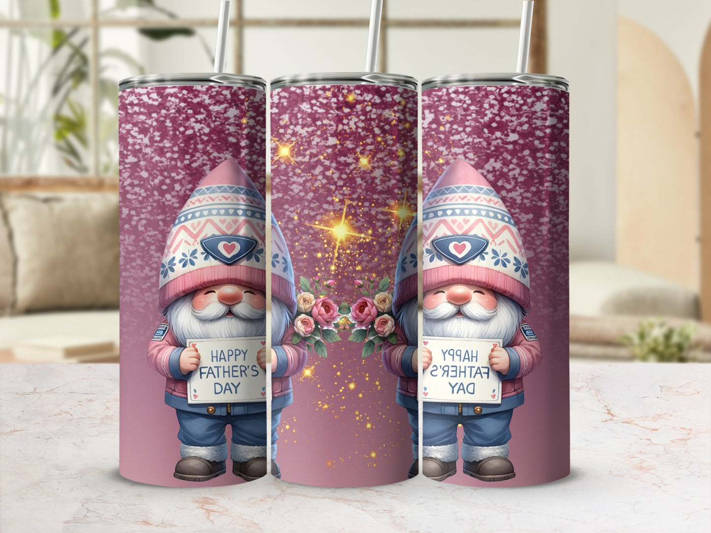 Happy Father's Day Gnomes Double-Walled Tumbler
