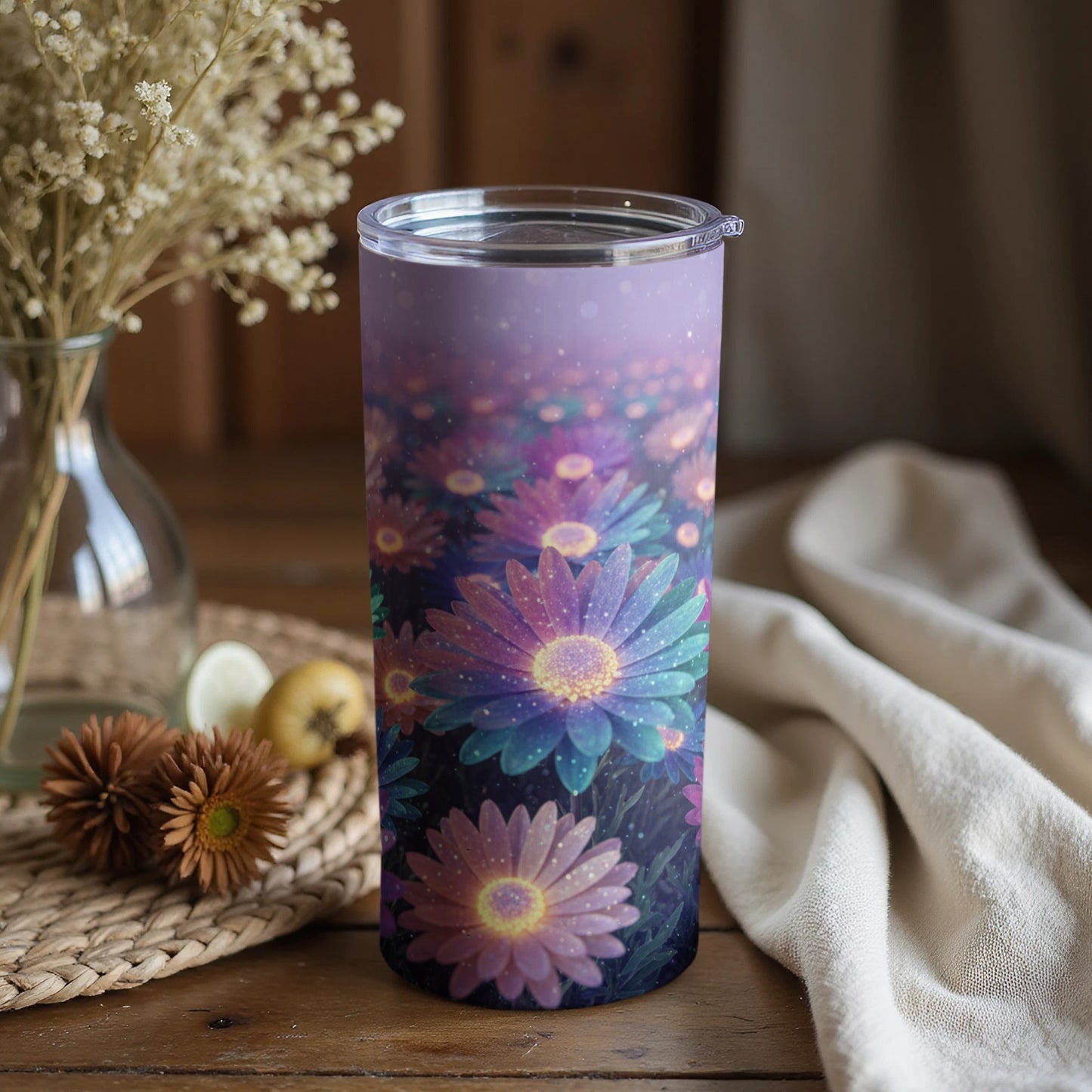Floral Patterned Double-Walled Insulated Tumbler